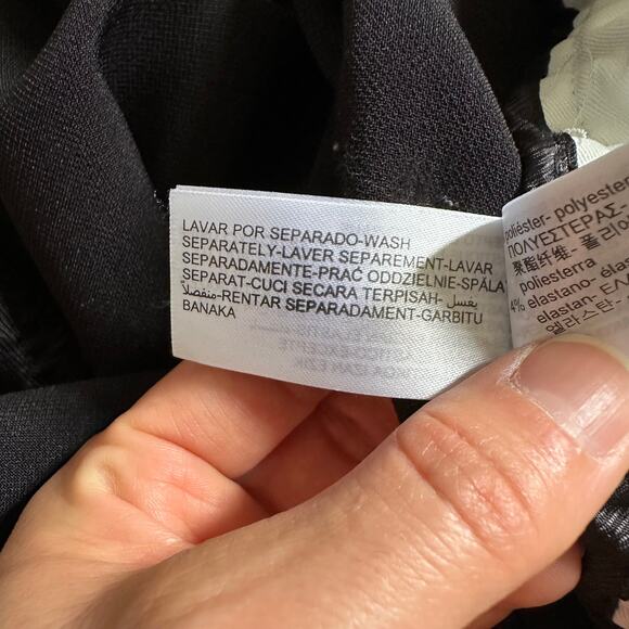 Zara Black with White Trim Tapered Pleated Pants - Picture 6 of 7